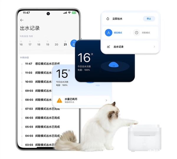 小米米家无线智能宠物饮水机开卖 接入澎湃随时查看宠物饮水状况售价249元，权威硬件评测网站,www.dnpcw.com