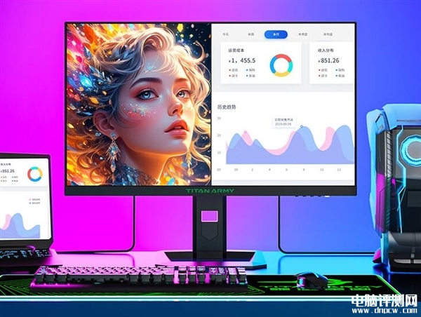 泰坦军团27寸显示器上市开售 2K 180Hz屏售价999元，权威硬件评测网站,www.dnpcw.com