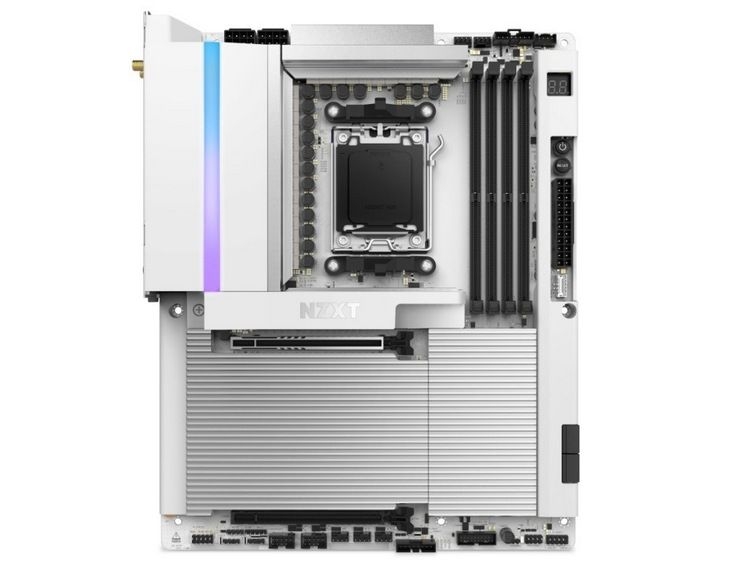 恩杰NZXT N9 X870E主板发布 简洁设计、黑白双色，支持AMD锐龙 9000 系列处理器，权威硬件评测网站,www.dnpcw.com