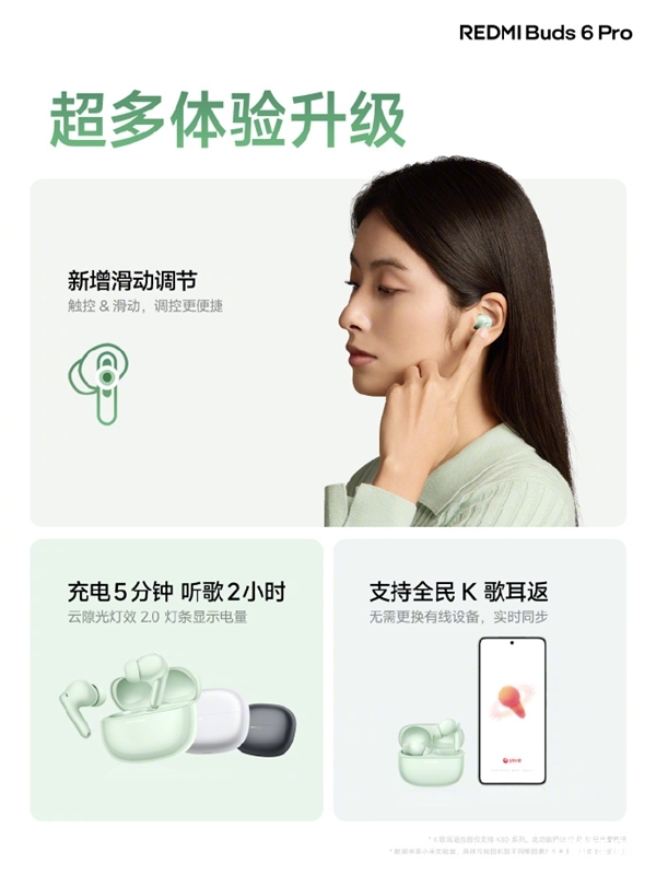 REDMI Buds 6 Pro上市 首发罕见圈瓷同轴三单元售价399元，权威硬件评测网站,www.dnpcw.com