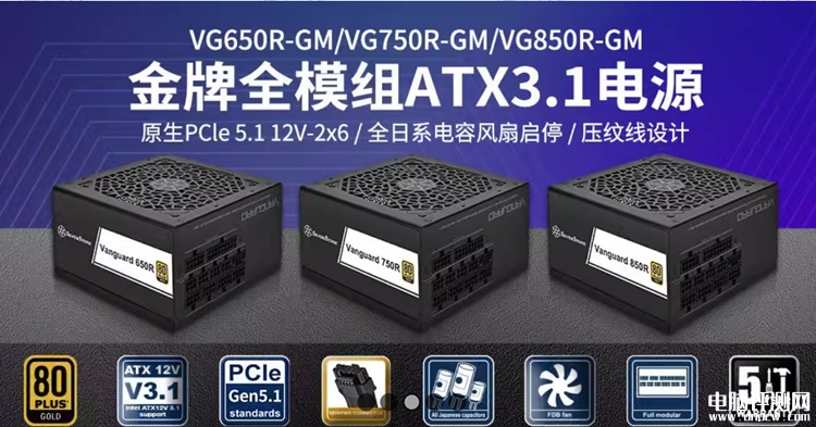 银昕发布VANGUARD系列金牌全模电源 支持ATX 3.1标准，配原生12V-2×6接口，权威硬件评测网站,www.dnpcw.com